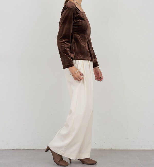  「ベロアペプラムプルオーバー」|Tシャツ・カットソー|