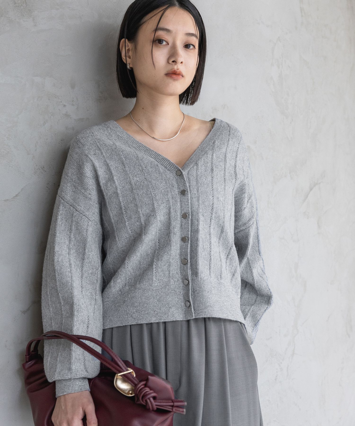 A part by 「アイレットニットカーディガン」|ニット・セーター|ライトグレー