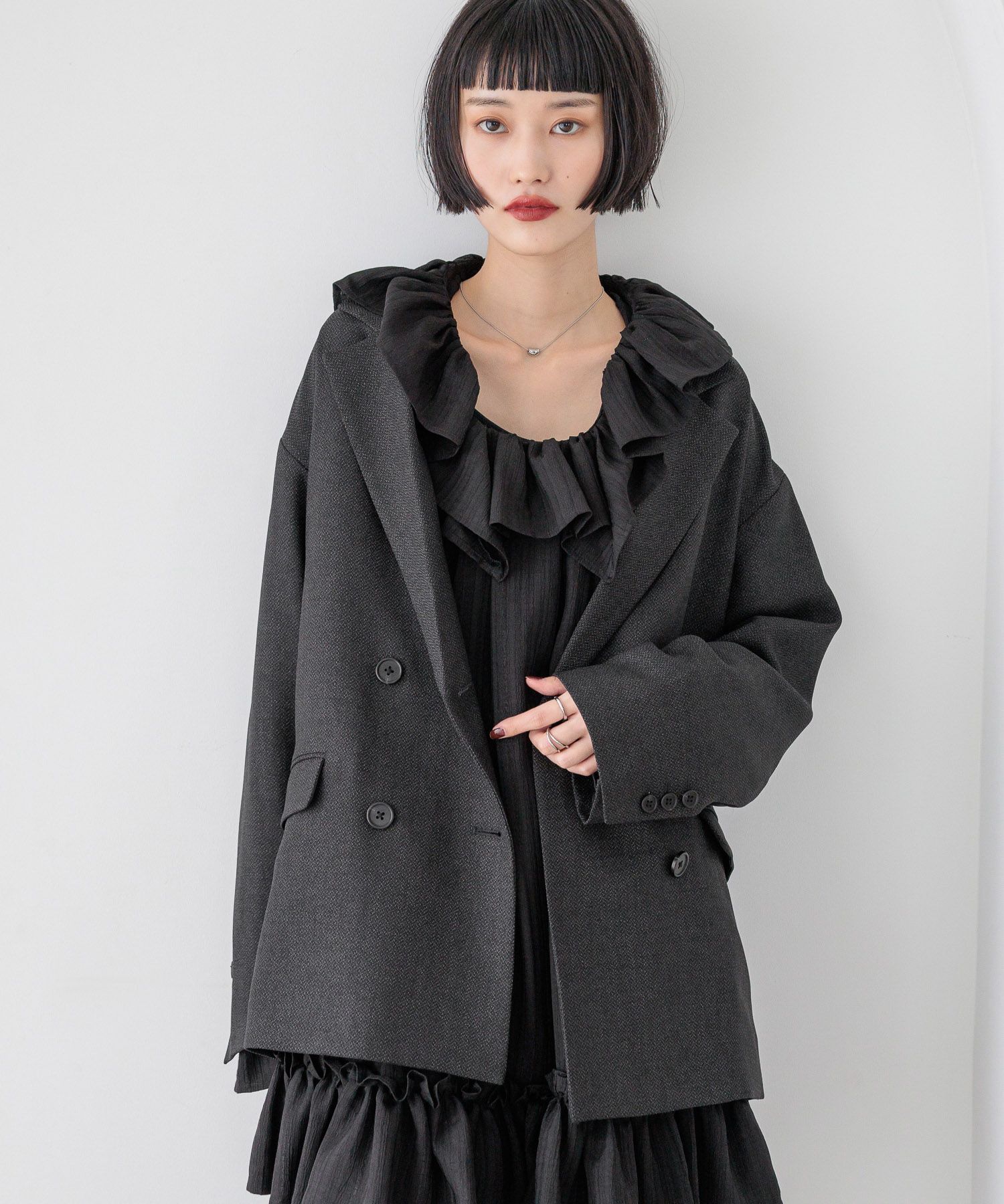 LOWRYS FARM「ラナテックダブルジャケット」|テーラードジャケット|GRY8