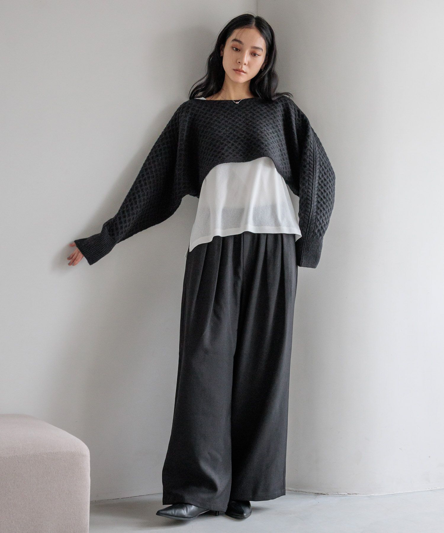 LOWRYS FARM「ウールライクイージーパンツ」|チノ|