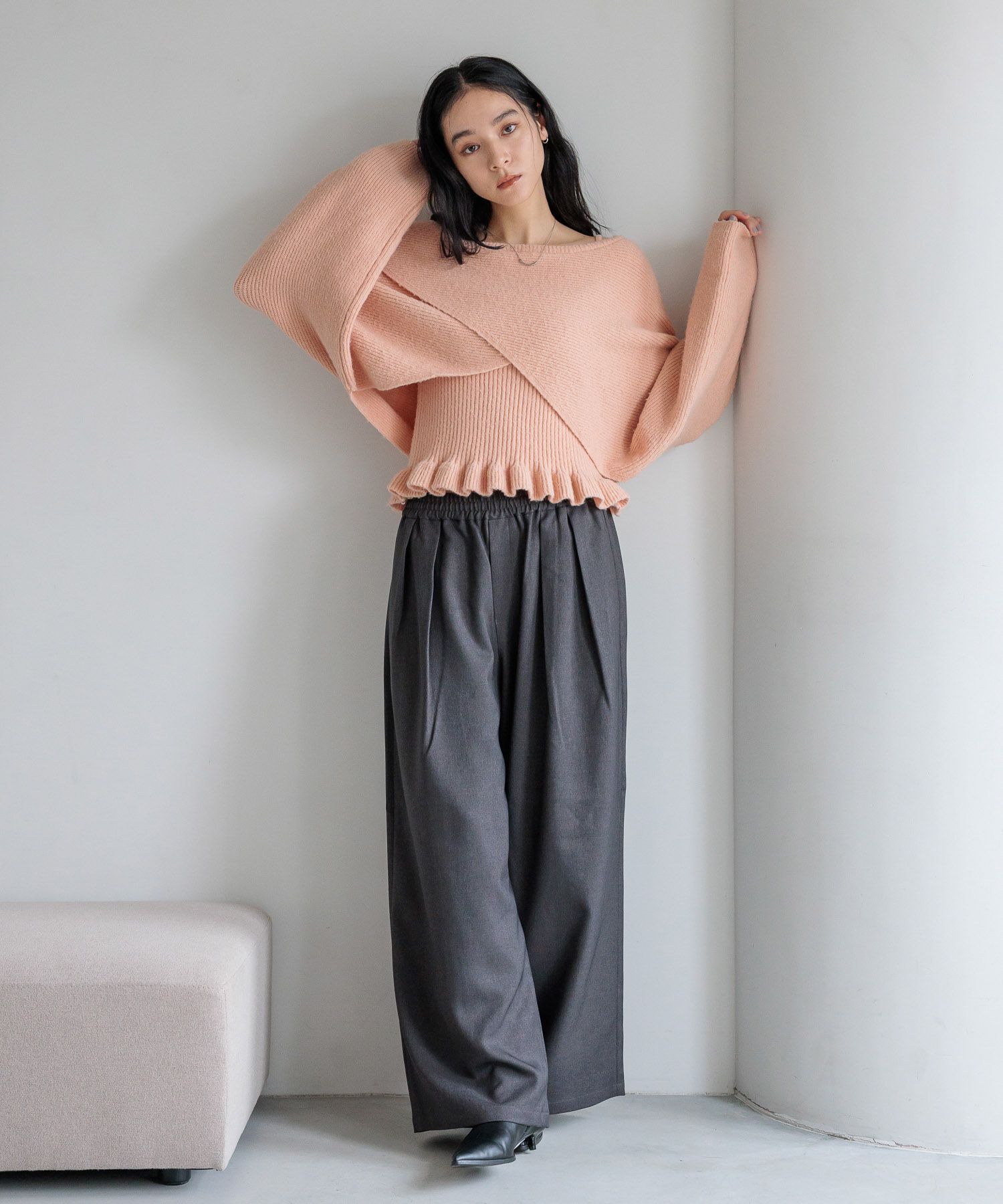 LOWRYS FARM「ウールライクイージーパンツ」|チノ|