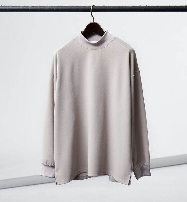 ABAHOUSE「【AH ABAHOUSE】ジョーゼット モックネック カットソー / 長袖Tシャ」|Tシャツ・カットソー|グレージュ