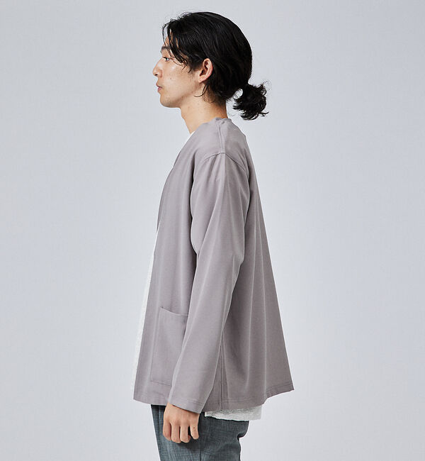 ABAHOUSE「【ノーカラー】ライト ジョーゼット カーディガン / ボタンレスカーディガン」|カーディガン|