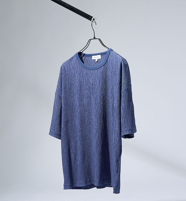 ABAHOUSE「エアプリーツ ストレッチ 半袖Tシャツ / オーバーサイズ」|Tシャツ・カットソー|