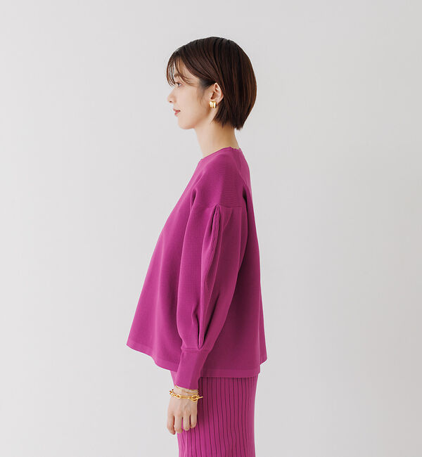 Rouge vif「【セットアップ対応】ボリュームスリーブストレッチニットプルオーバー」|ニット・セーター|