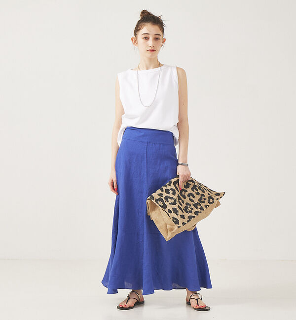 Rouge vif「【セットアップ対応】麻製品染マキシスカート」|スカート|