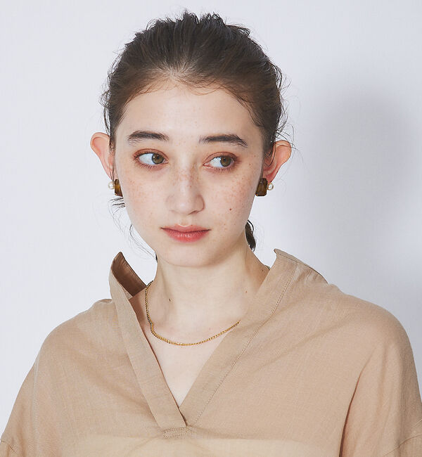 Rouge vif「麻バックスリットVネックシャツ」|シャツ・ブラウス|