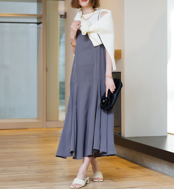 Rouge vif「キュプラキャミフレアワンピース」|ワンピース|グレー