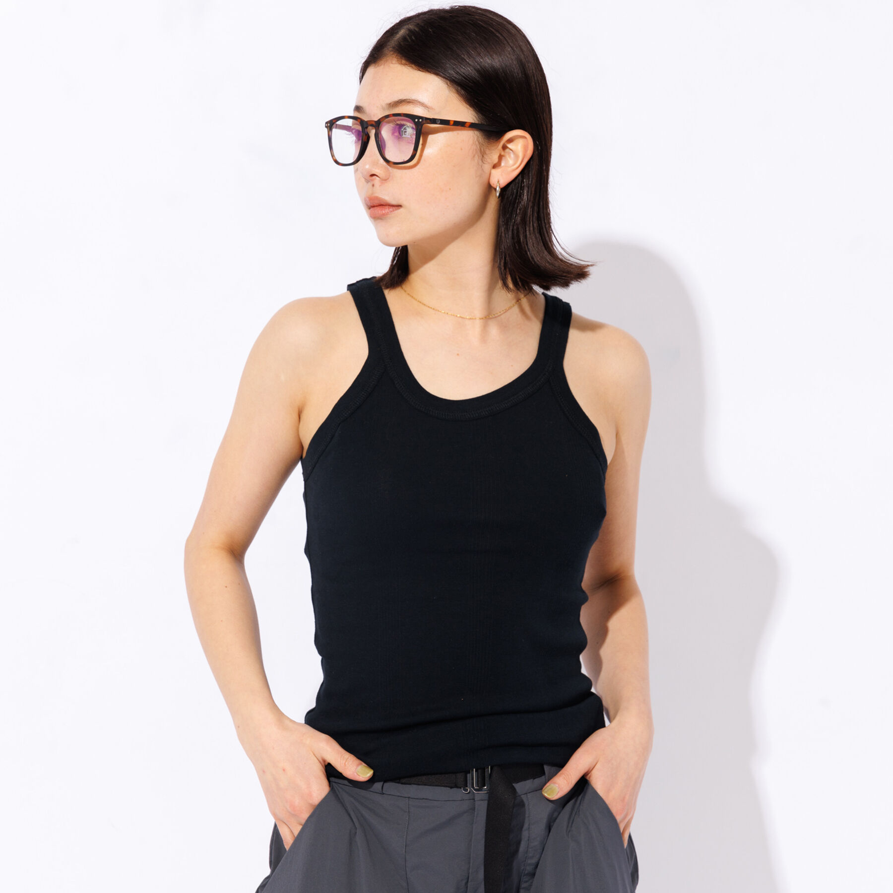 Rouge vif「【Robert P.Miller/ロバートピーミラー】アメスリタンクトップ」|キャミソール|ブラック