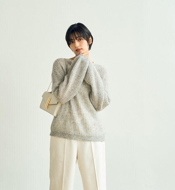 Rouge vif「ラメモヘアシアーパフプルオーバー」|ニット・セーター|