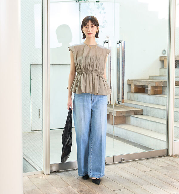 Rouge vif「【RED CARD/レッドカード】Slogan ルーズストレートデニム」|デニム|