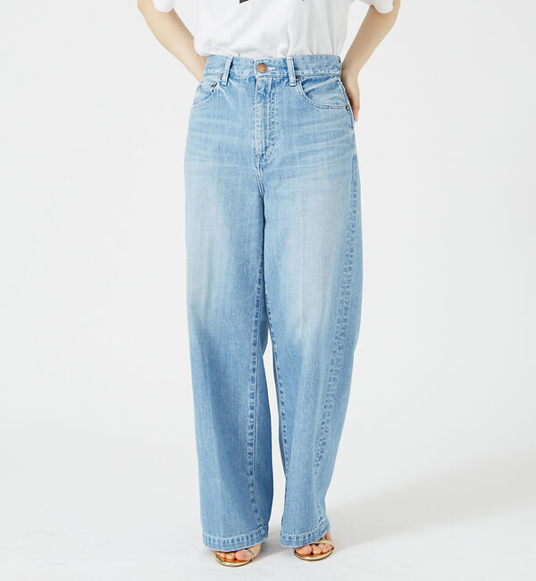 Rouge vif「【RED CARD/レッドカード】Slogan ルーズストレートデニム」|デニム|