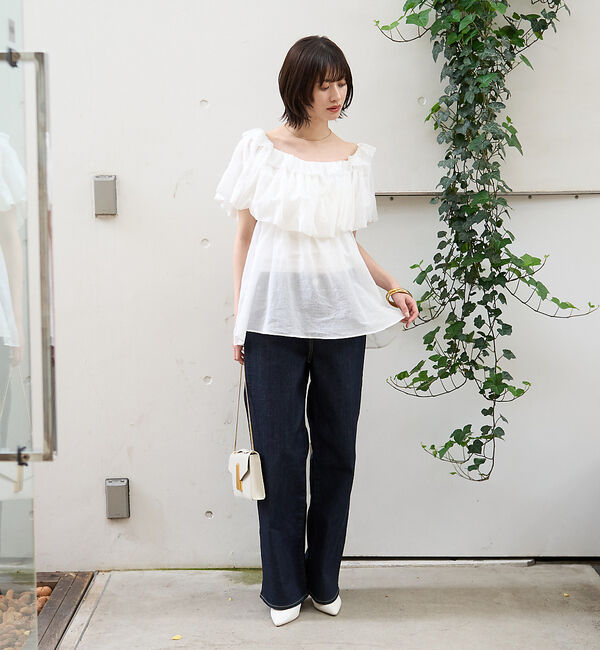 Rouge vif「コットンオフショルバルーンブラウス」|シャツ・ブラウス|