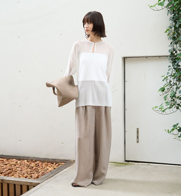 Rouge vif「スキッパー風透かしメッシュニット」|ニット・セーター|