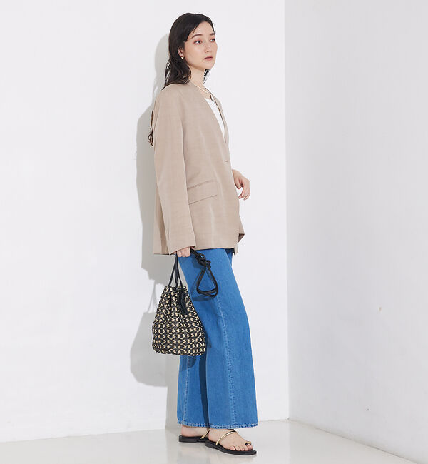 qualite「【Oggi・CLASSY掲載】袖コンシールあきJK」|ノーカラージャケット|