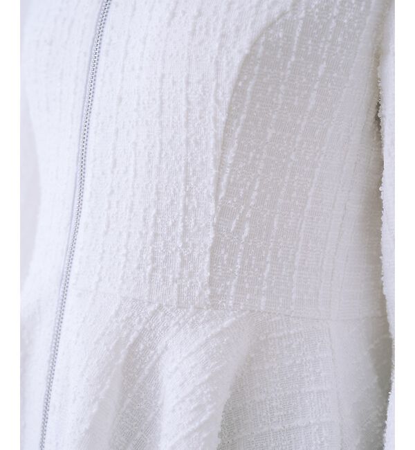 SELFIST「ペプラムカットツイードジャケット」|ノーカラージャケット|