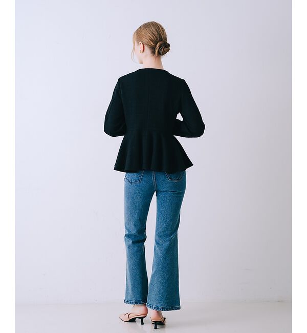 SELFIST「ペプラムカットツイードジャケット」|ノーカラージャケット|