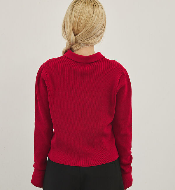 NOMINE「ショルダータック ポロニット カーディガン」|ニット・セーター|