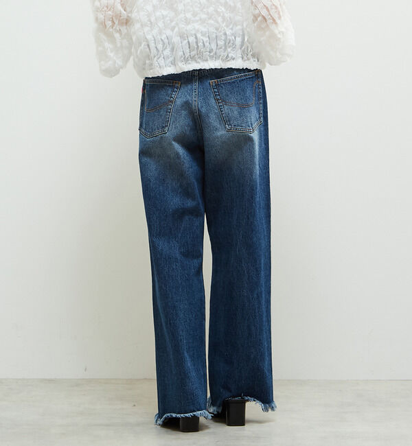 Soffitto「タックセミワイドデニムパンツ」|デニム|