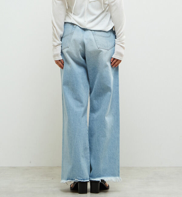 Soffitto「タックセミワイドデニムパンツ」|デニム|