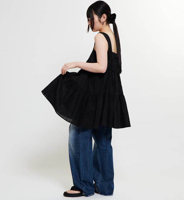 Soffitto「《コラボ》【Soffitto&times;TINDA】ティアード切替チュニック丈キャミソール」|キャミソール|