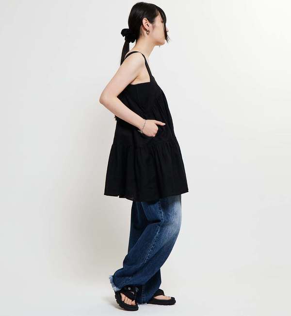 Soffitto「《コラボ》【Soffitto&times;TINDA】ティアード切替チュニック丈キャミソール」|キャミソール|