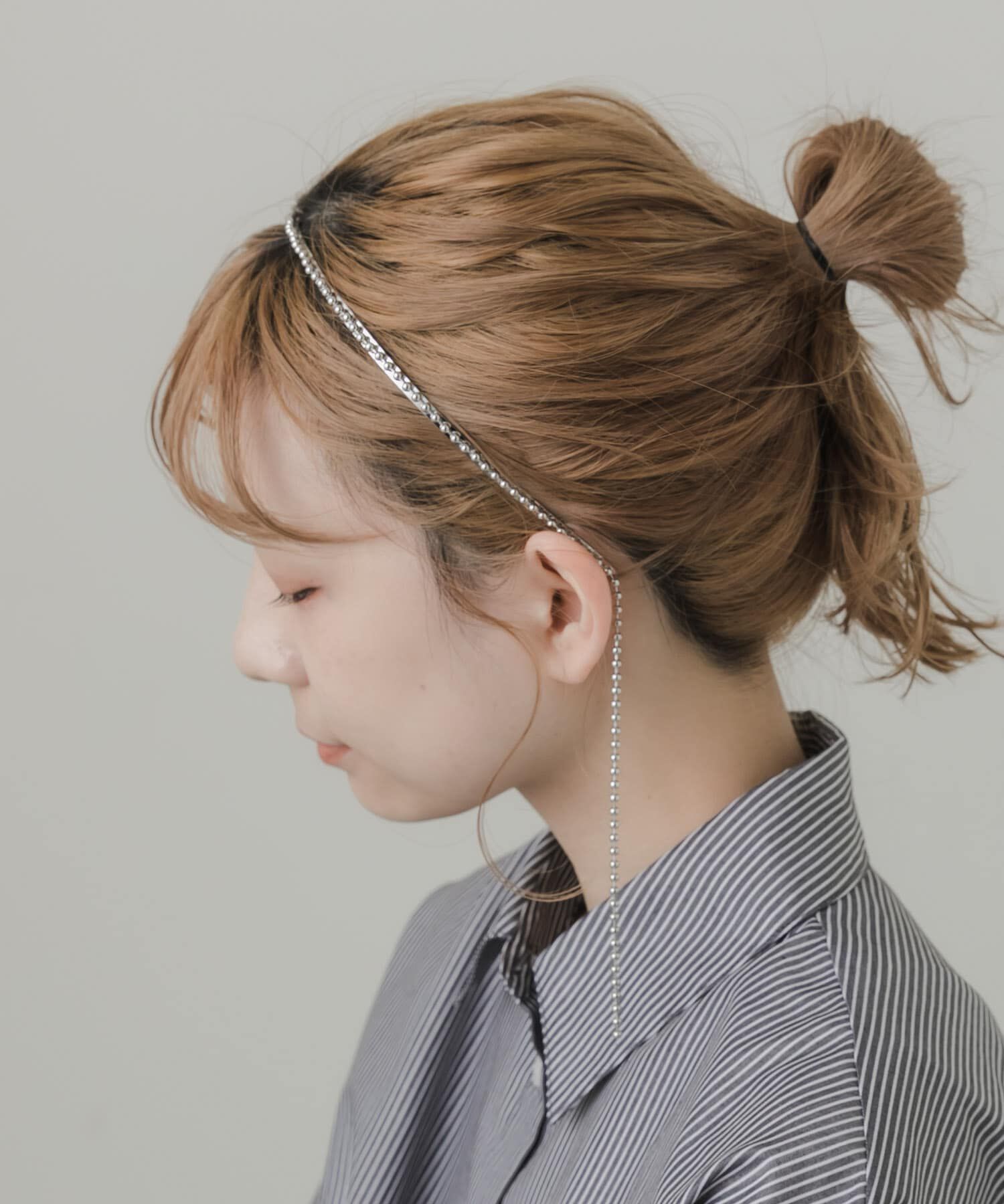 SMELLY「サイドロングボールチェーンカチューシャ」|カチューシャ|シルバー