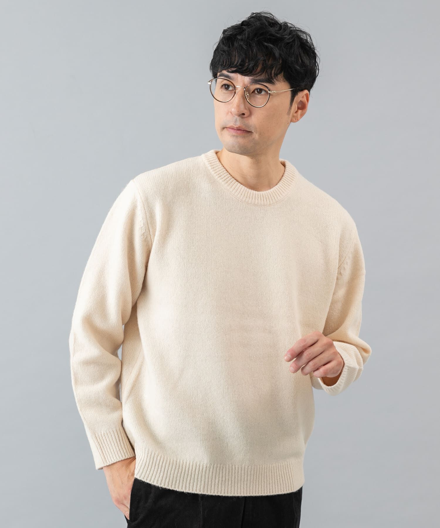 URBAN RESEARCH ROSSO「『XLサイズあり』シェットランドウールクルーネックニット」|ニット・セーター|