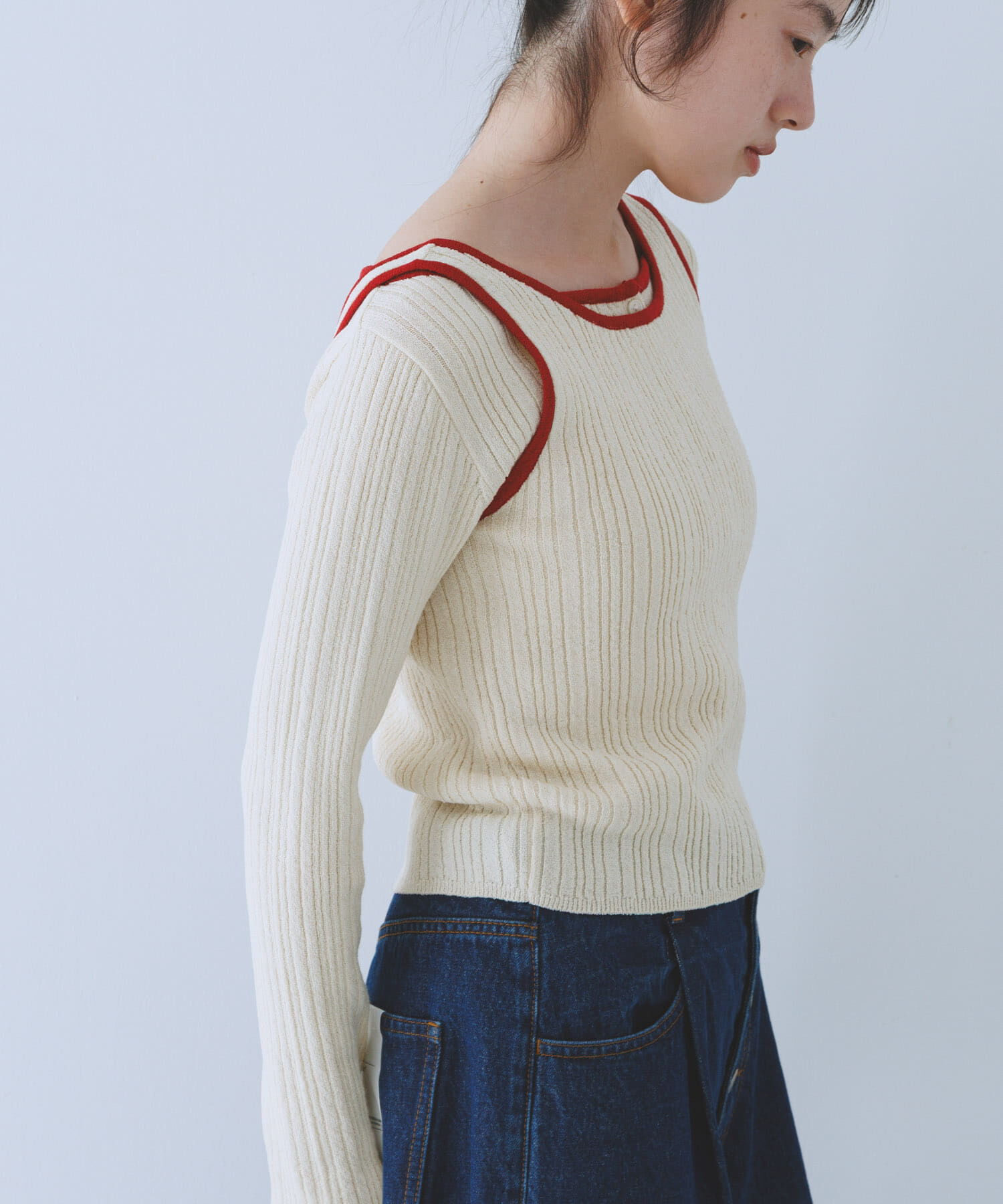  「2WAYタンクトップSETカーディガン」|ニット・セーター|