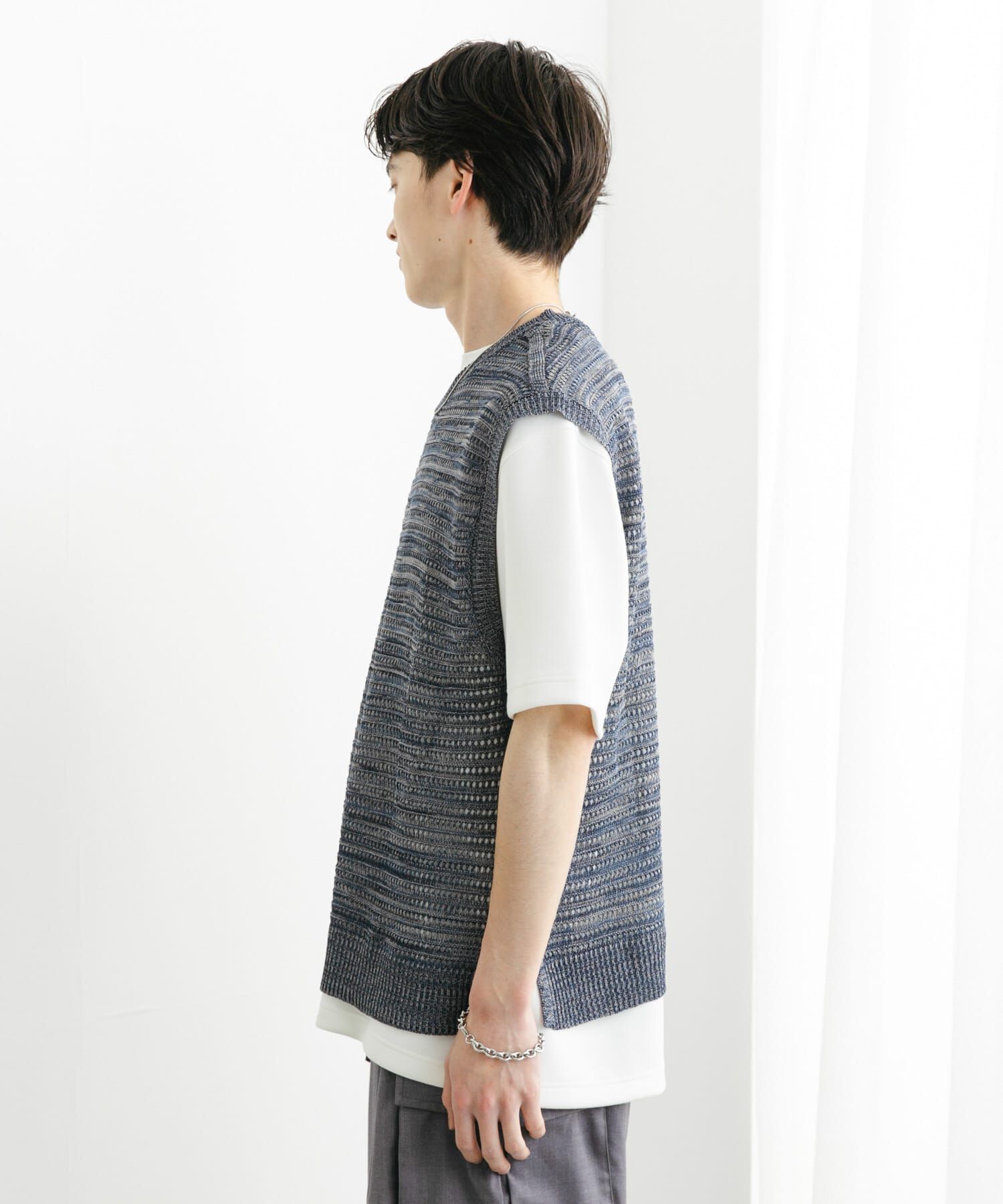 SENSE OF PLACE by URBAN RESEARCH「ミックスメランジVネックベスト」|ベスト・ジレ|