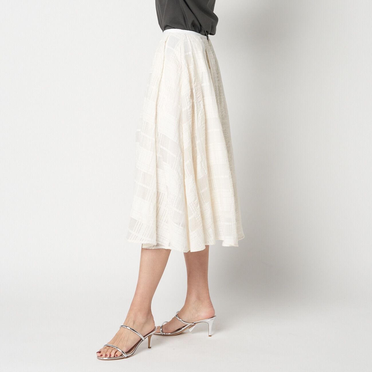 HELIOPOLE「HELIOPOLE LACE GATHERED SKIRT」|スカート|