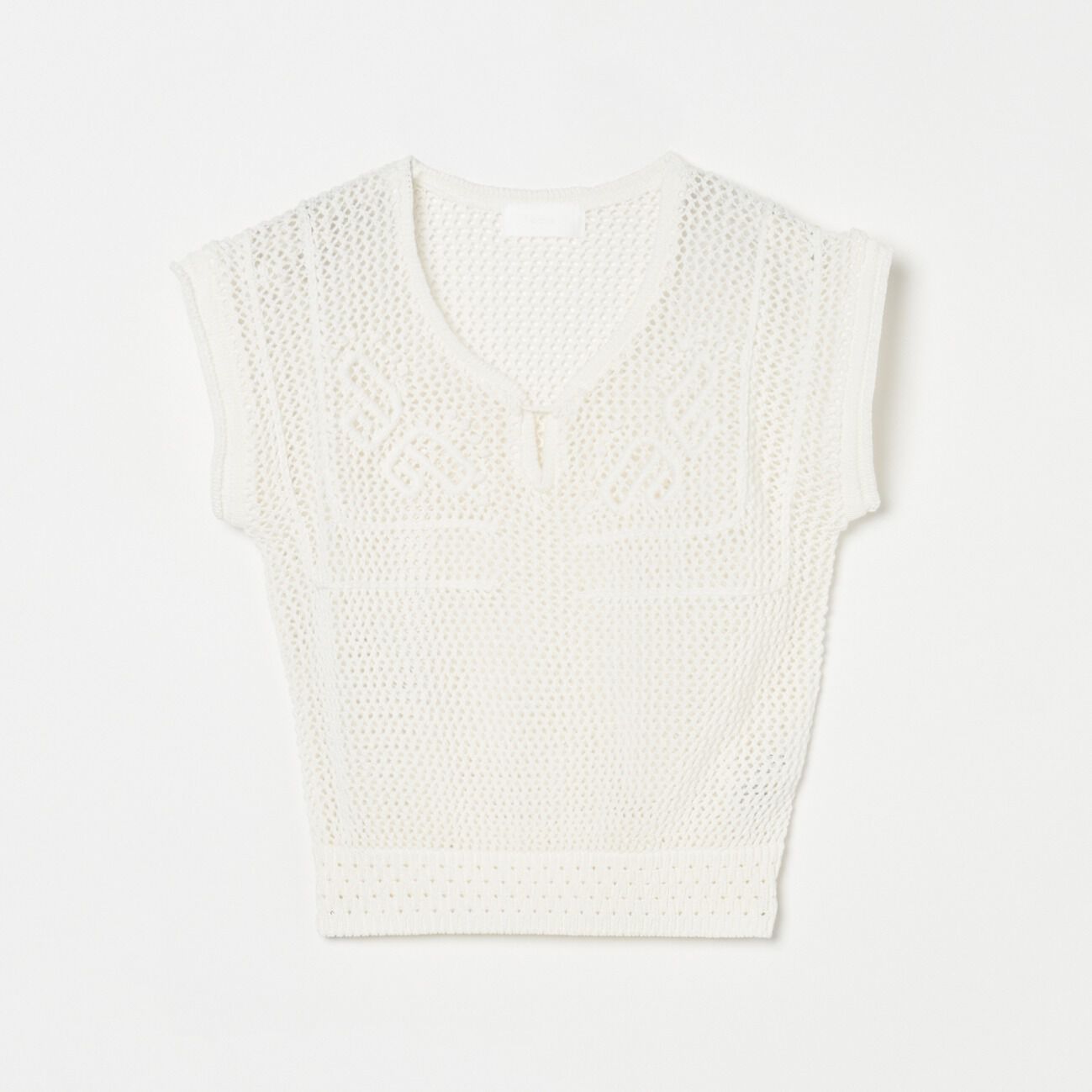  「uca MESH x EMBROIDAERY NOSLEEVE」|Tシャツ・カットソー|ホワイト