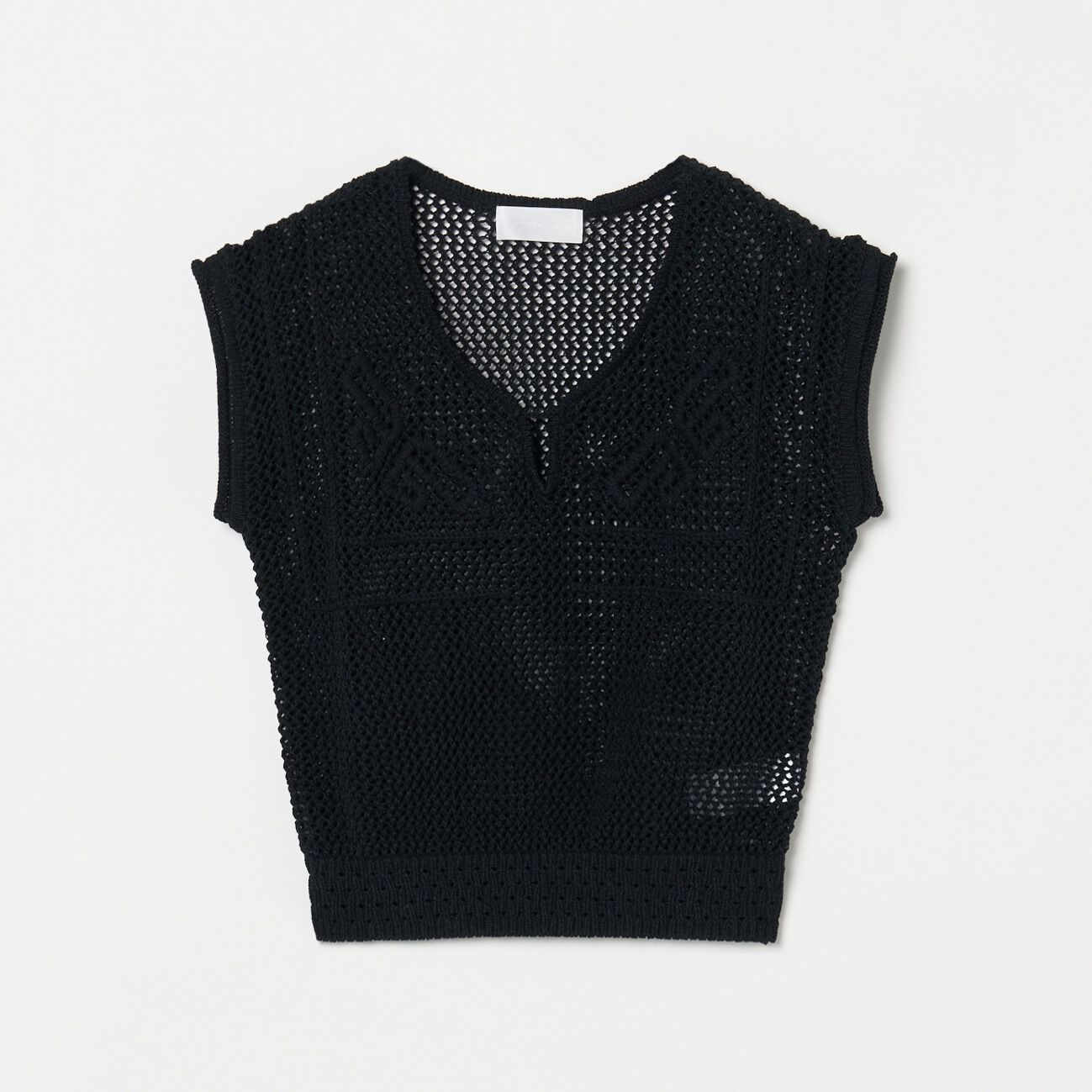  「uca MESH x EMBROIDAERY NOSLEEVE」|Tシャツ・カットソー|ブラック