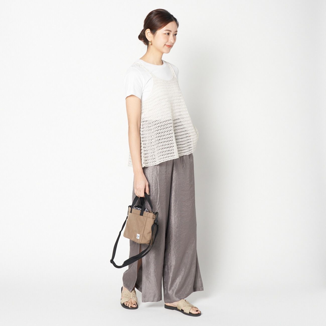 HELIOPOLE「HELIOPOLE GLITTER CROCHET KNIT CAMISOLE」|ニット・セーター|