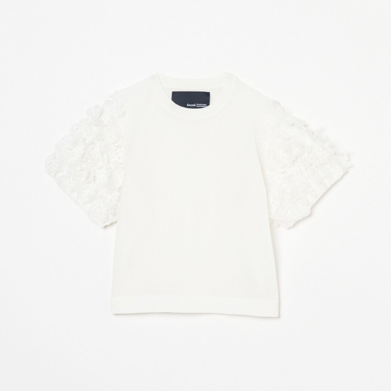  「boussole FLOWER SLEEVE」|ニット・セーター|ホワイト