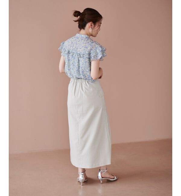 le.coeur blanc「《手洗い可能》ドライタッチカーゴポケットトラペーズスカート」|スカート|