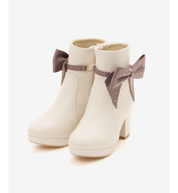  「3WAYビジューリボンブーツ」|ショートブーツ|