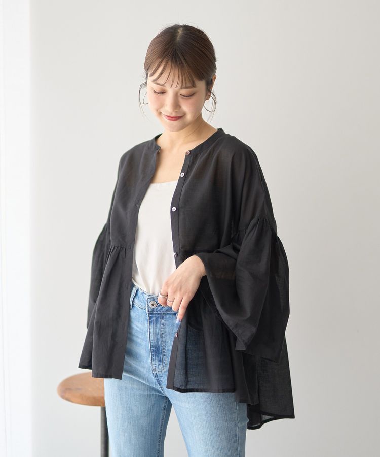earth music&ecology「コットンボイルギャザーシャツ」|シャツ・ブラウス|