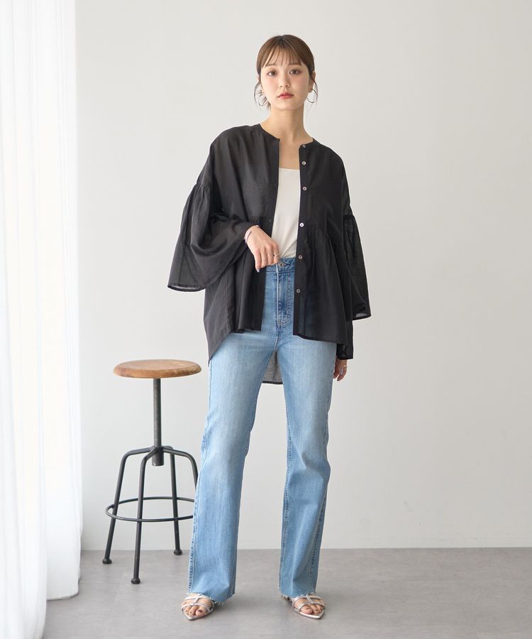 earth music&ecology「コットンボイルギャザーシャツ」|シャツ・ブラウス|