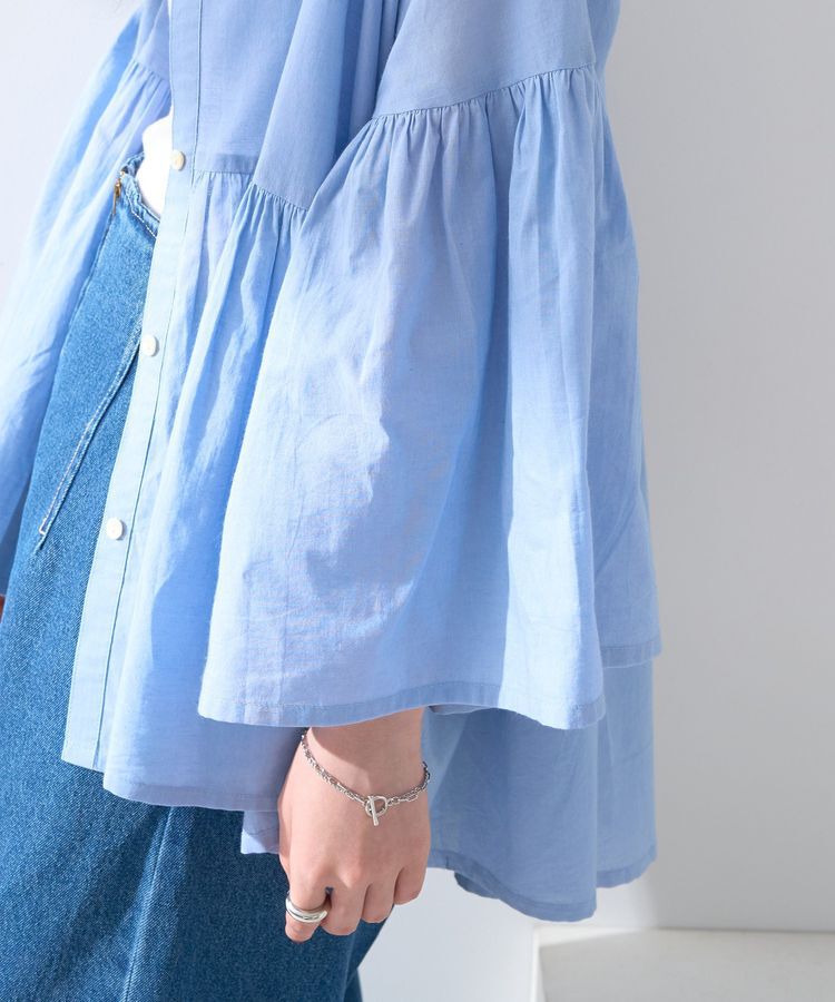 earth music&ecology「コットンボイルギャザーシャツ」|シャツ・ブラウス|