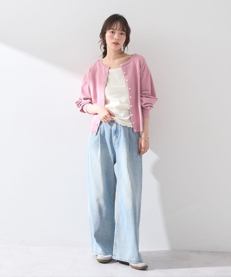 earth music&ecology「UVカット加工クルーネックニットカーディガン」|カーディガン|