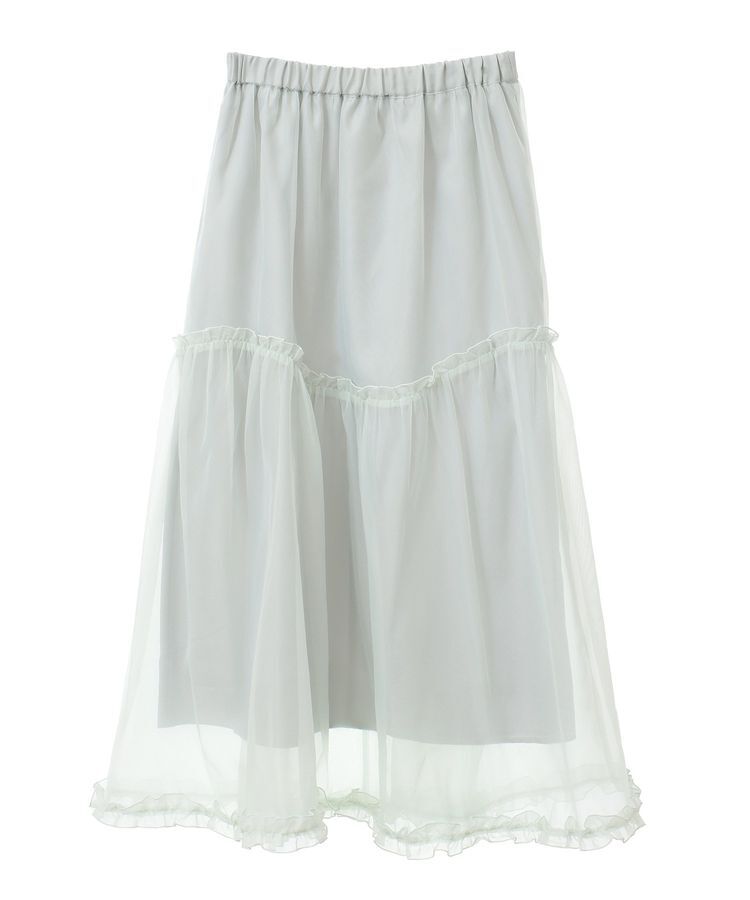earth music&ecology「オーガンジーフリルヘムスカート」|フレア|