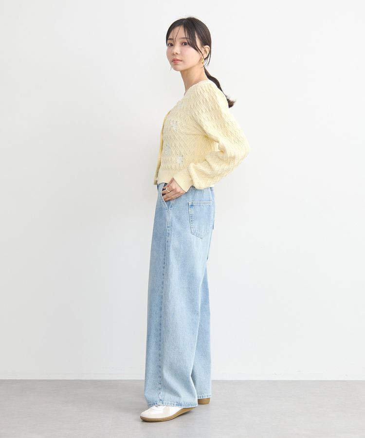 earth music&ecology「フラワー刺繍カーディガン」|カーディガン|