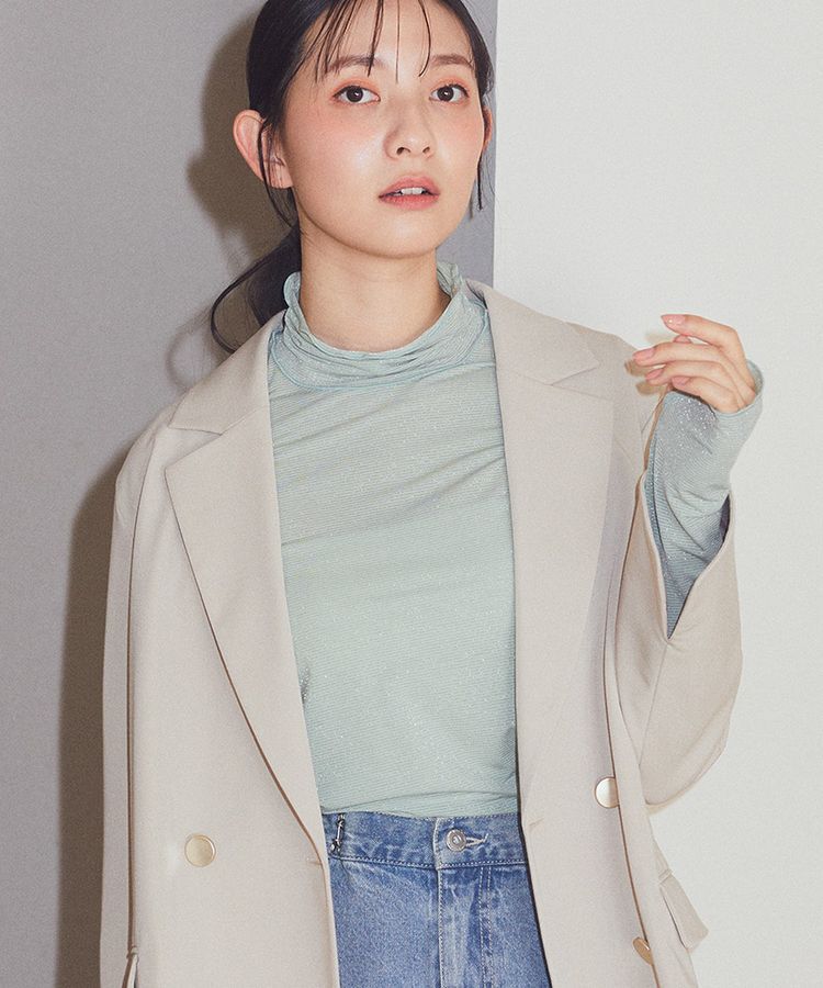 earth music&ecology「シアーラメハイネックプルオーバー」|Tシャツ・カットソー|Mint