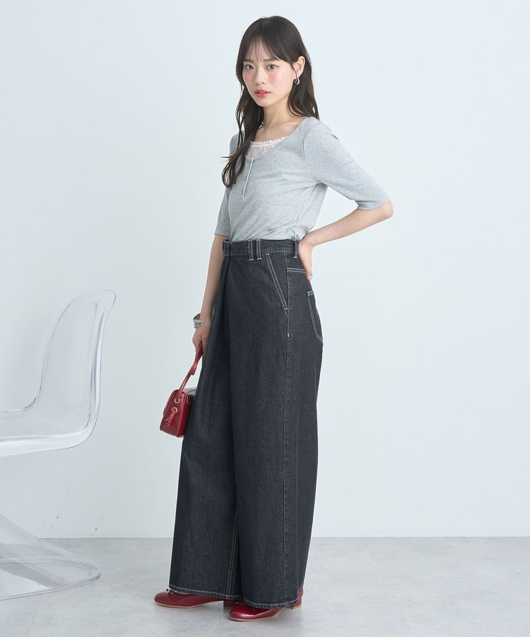 earth music&ecology「フロントタックデニムパンツ」|デニム|