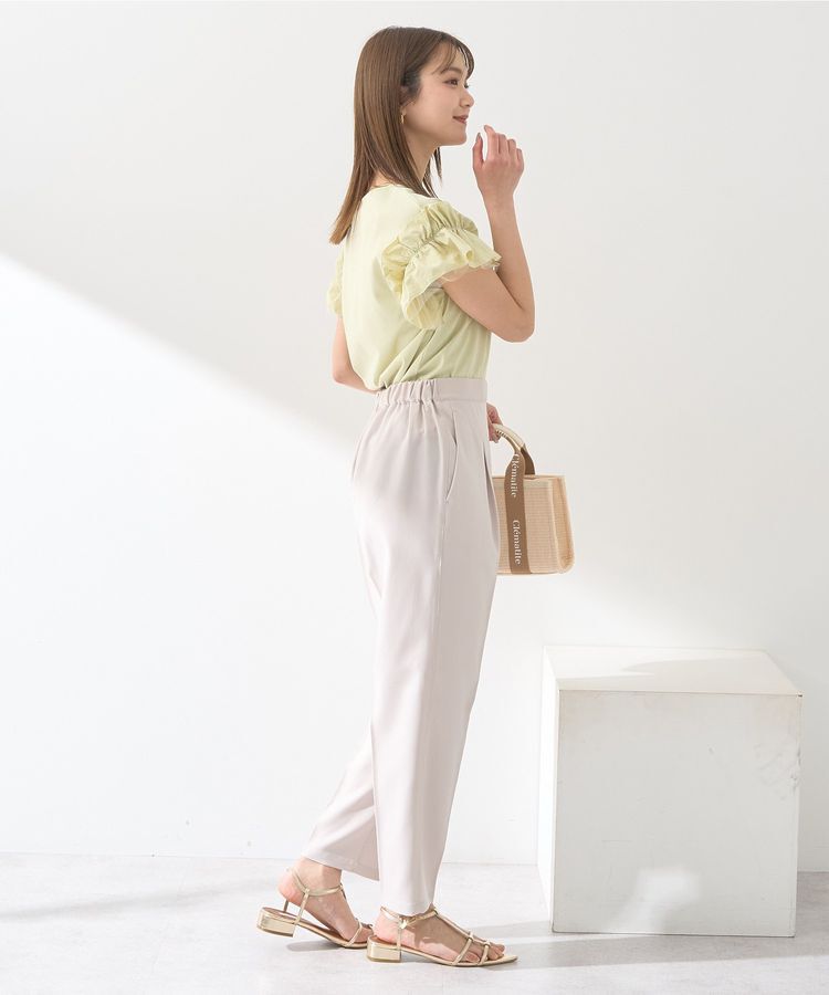 earth music&ecology「ギャザーフリルスリーブカットソー」|Tシャツ・カットソー|