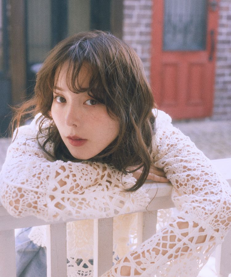 earth music&ecology「クロシェ風Vネックカーディガン」|カーディガン|