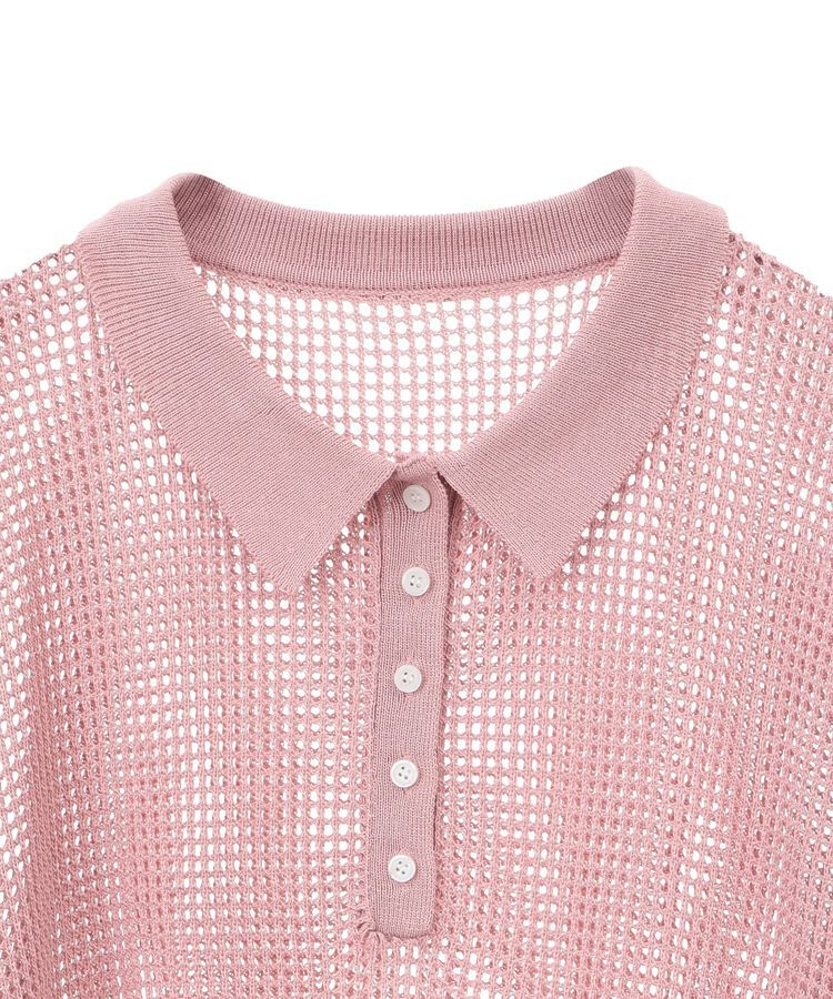 earth music&ecology「メッシュポロニットプルオーバー」|ニット・セーター|