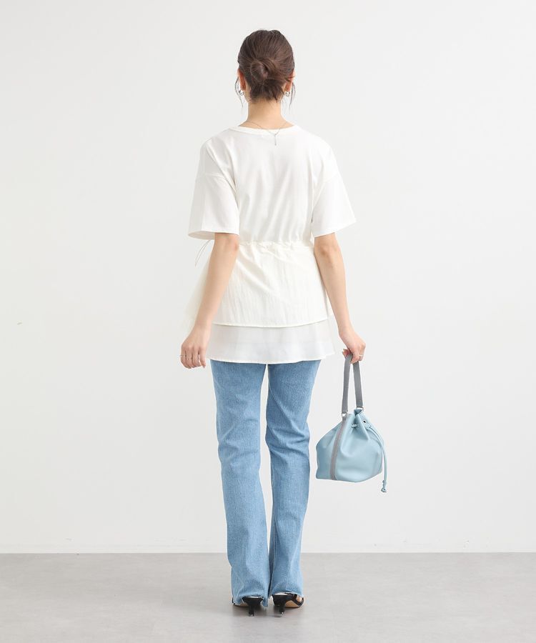 earth music&ecology「異素材ドッキングドロストチュニック」|チュニック|