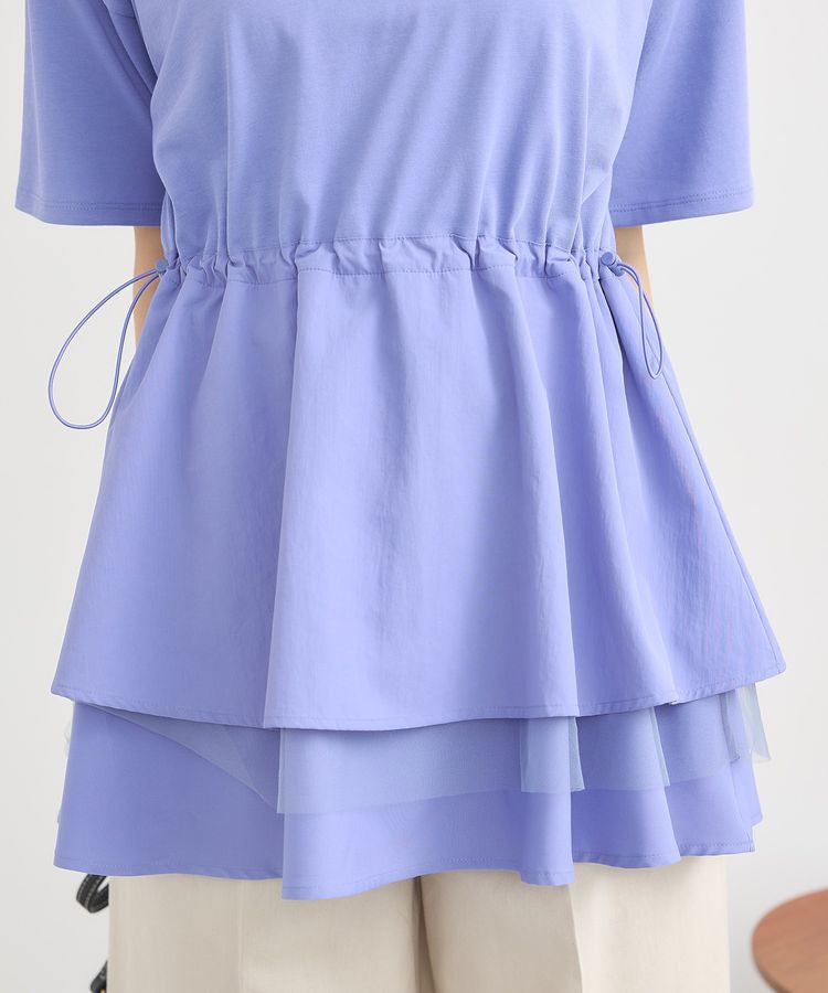 earth music&ecology「異素材ドッキングドロストチュニック」|チュニック|